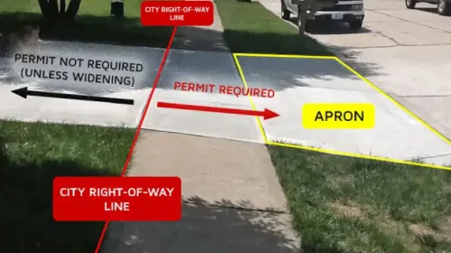 Concrete driveway approach and curb crossing preparation in Edmonton