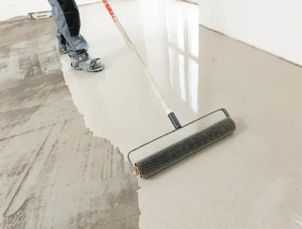 Garage epoxy coating installed over a clean residential concrete floor in Edmonton